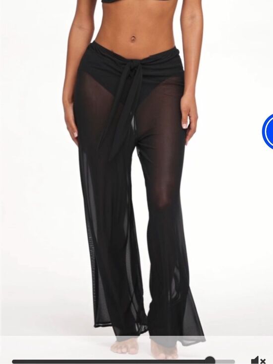 Bleu Rod Beattie Pants - Bleu Rod Beattie Be Transparent Black Cover-Up Pants